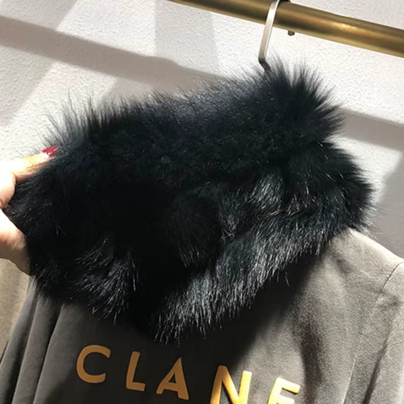 Fashion Winter Real Fox Fur Snood Scarf Women Genuine Fur round Scarves 2025 Hot Sale Ladies Scarfs Warm Neck Warmer Endness