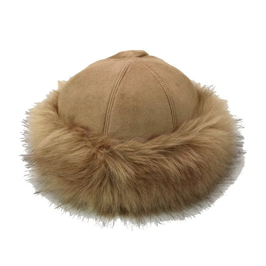New Thick Warm Russian Hat Ladies Suede Bomber Hat Windproof Women Fur Hat Female Mongolia Cap Women Fox Fur Skullies Beanies