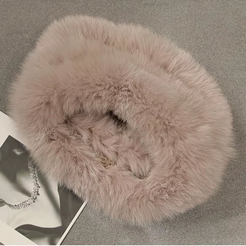 Fashion Winter Real Fox Fur Snood Scarf Women Genuine Fur round Scarves 2025 Hot Sale Ladies Scarfs Warm Neck Warmer Endness