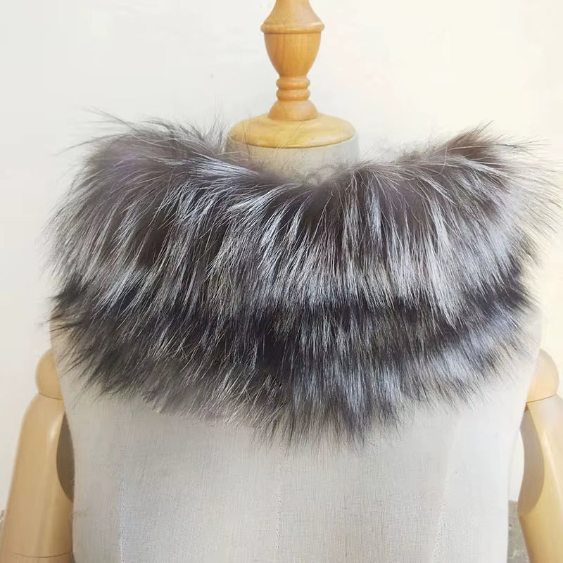 Fashion Winter Real Fox Fur Snood Scarf Women Genuine Fur round Scarves 2025 Hot Sale Ladies Scarfs Warm Neck Warmer Endness