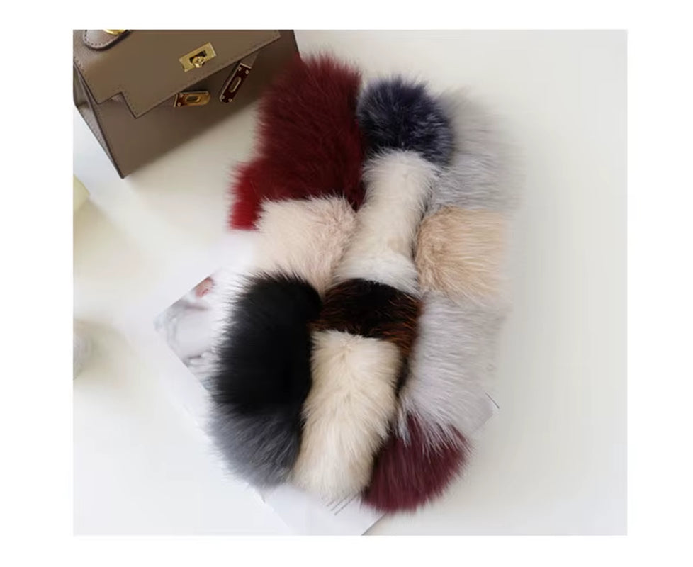 Fashion Winter Real Fox Fur Snood Scarf Women Genuine Fur round Scarves 2025 Hot Sale Ladies Scarfs Warm Neck Warmer Endness
